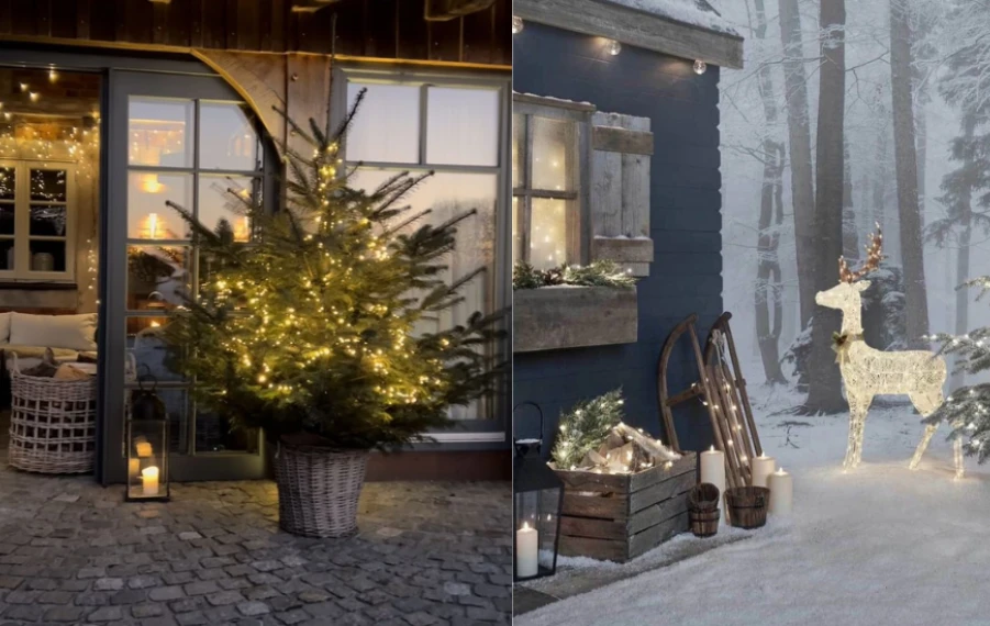 zimné záhradné osvetlenie