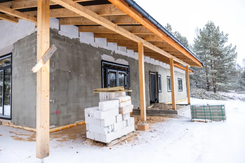 stavebné práce v zime