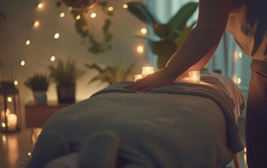 moderný masérsky salón profesionálne vybavenie lehátko